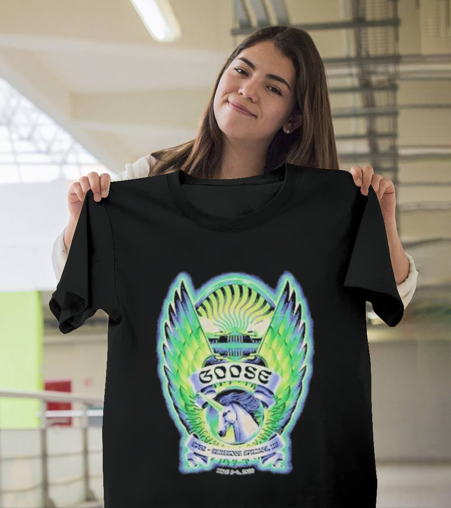 Goose The Band Saratoga Springs July 3 4 2026 Winged Horse New York Concert Tour T-Shirt