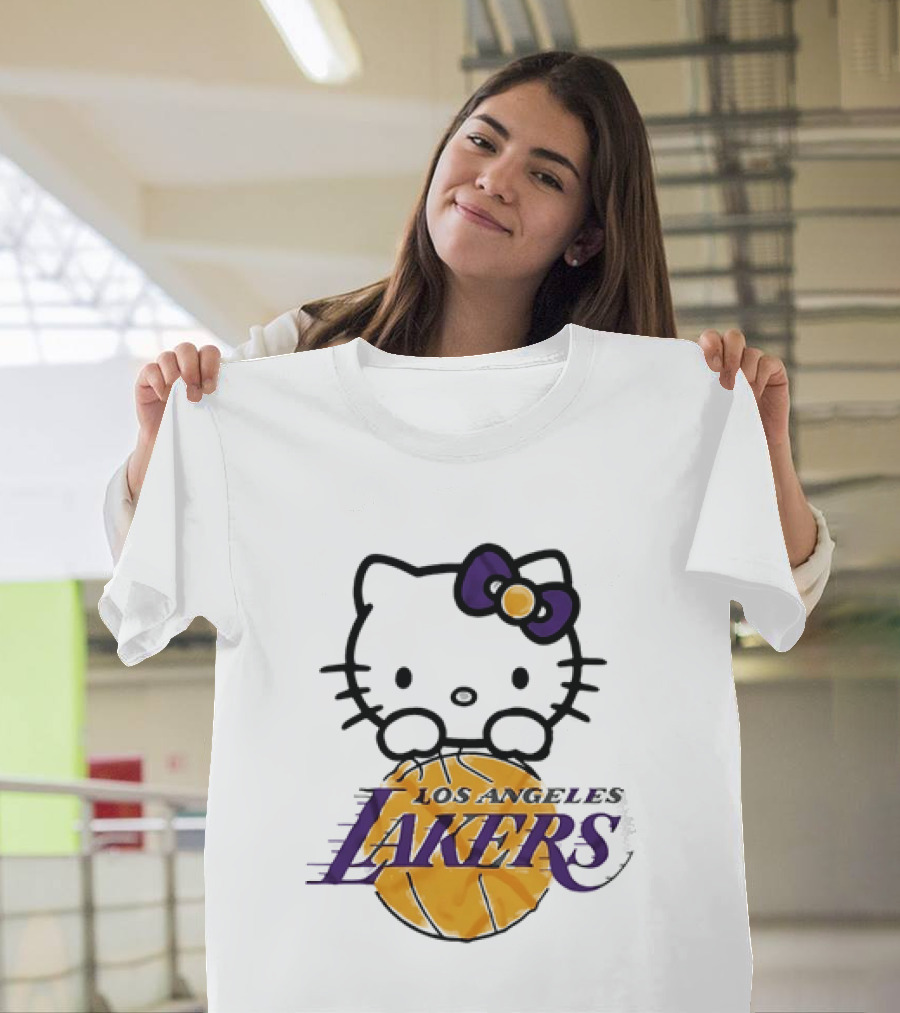 Hello Kitty Los Angeles Lakers Basketball Collaboration T-Shirt