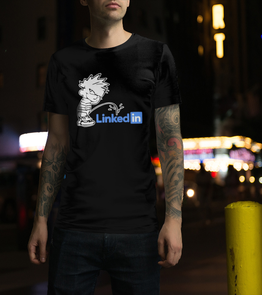 Calvin Pissing LinkedIn T-Shirt