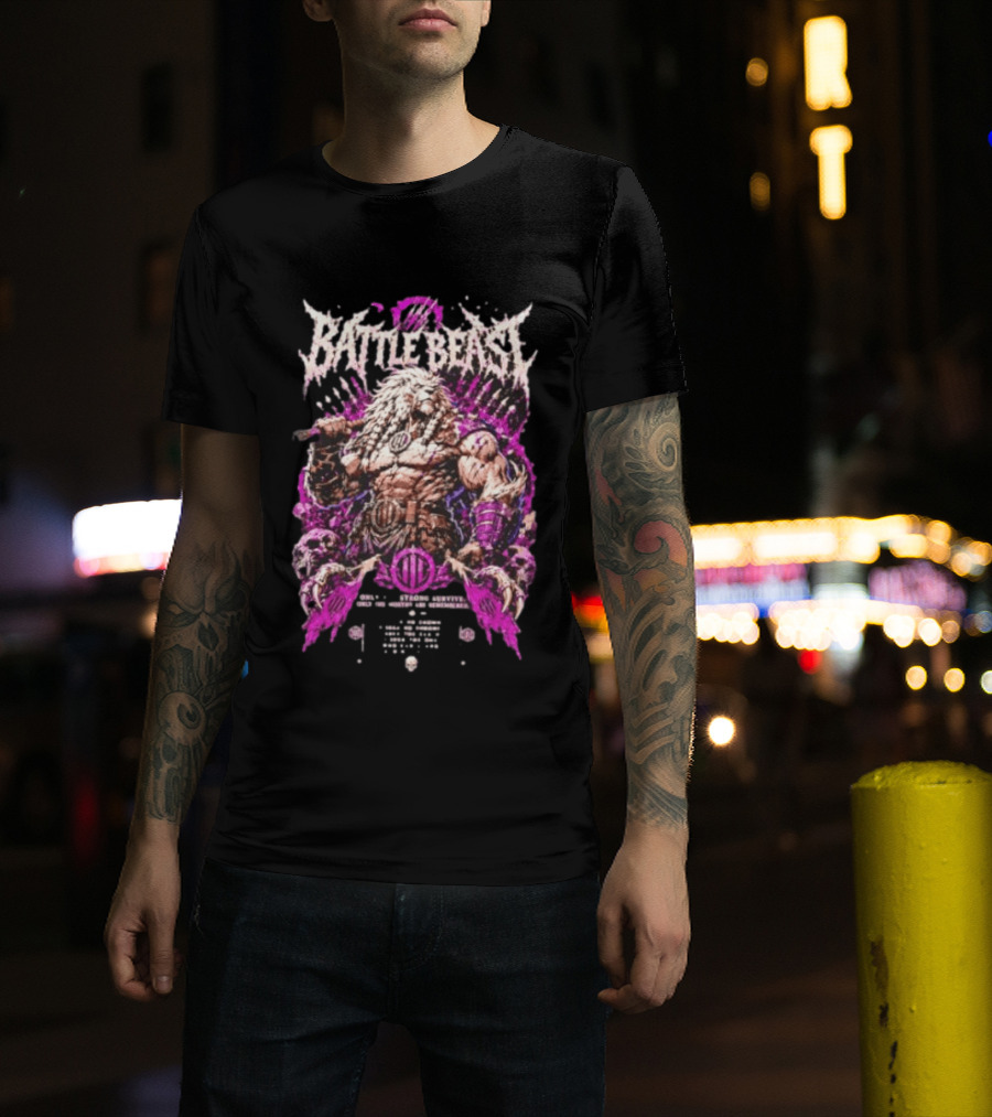 Battle Beast Warrior Lion Only The Strong Survive I Seek No Crown Roaring Strength T-Shirt