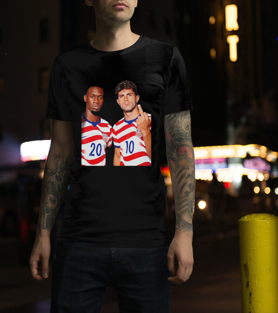 Christian Pulisic Folarin Balogun USMNT Soccer Iconic Gesture T-Shirt