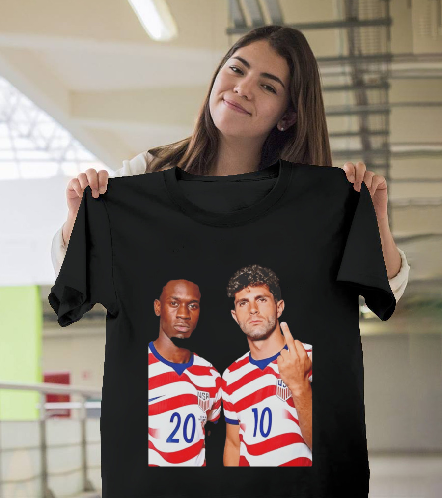 Christian Pulisic Folarin Balogun USMNT Soccer Iconic Gesture T-Shirt