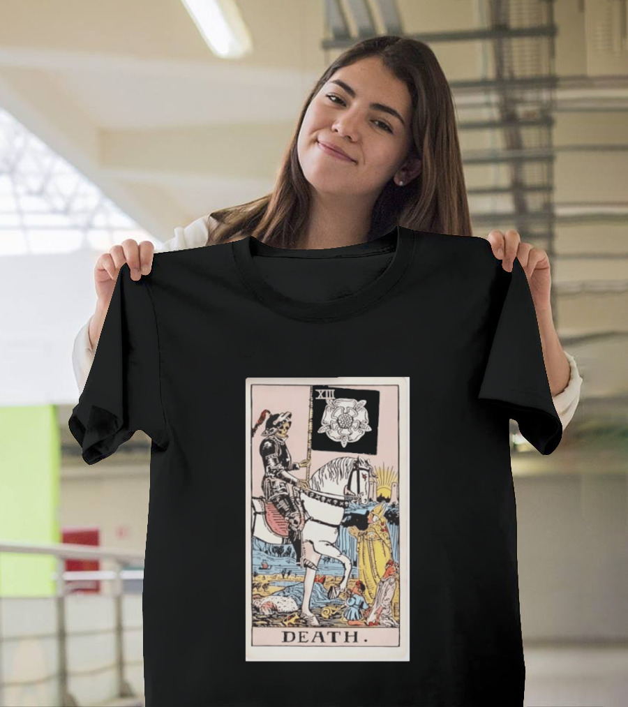 XIII Death Rider Of The Apocalypse Tarot Card Skeleton On Horse Flag XIII T-Shirt