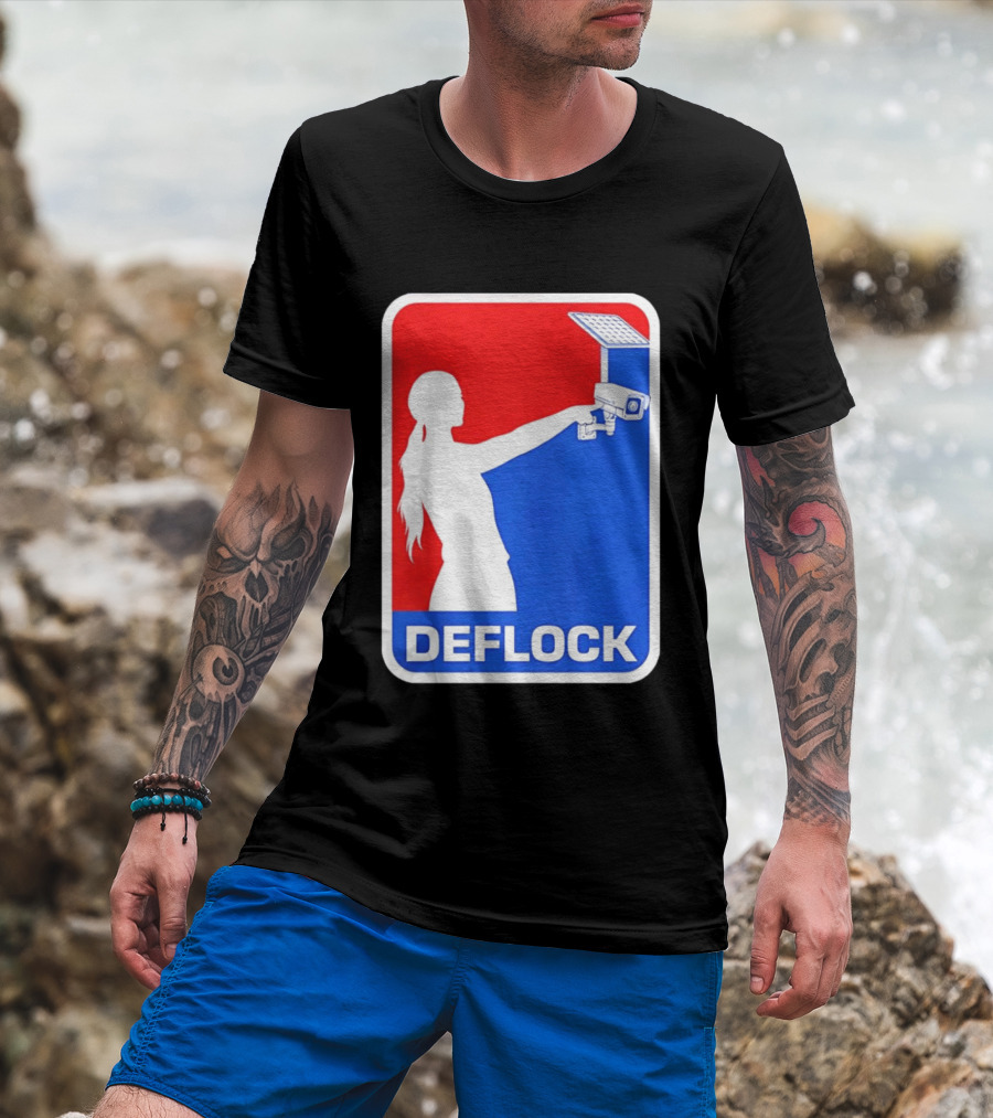 Deflock Woman Pointing At Security Camera T-Shirt