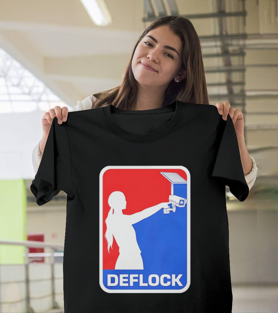 Deflock Woman Pointing At Security Camera T-Shirt