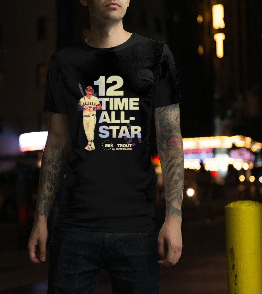 Mike Trout 12 Time All Star Los Angeles Angels MLB Baseball T-Shirt