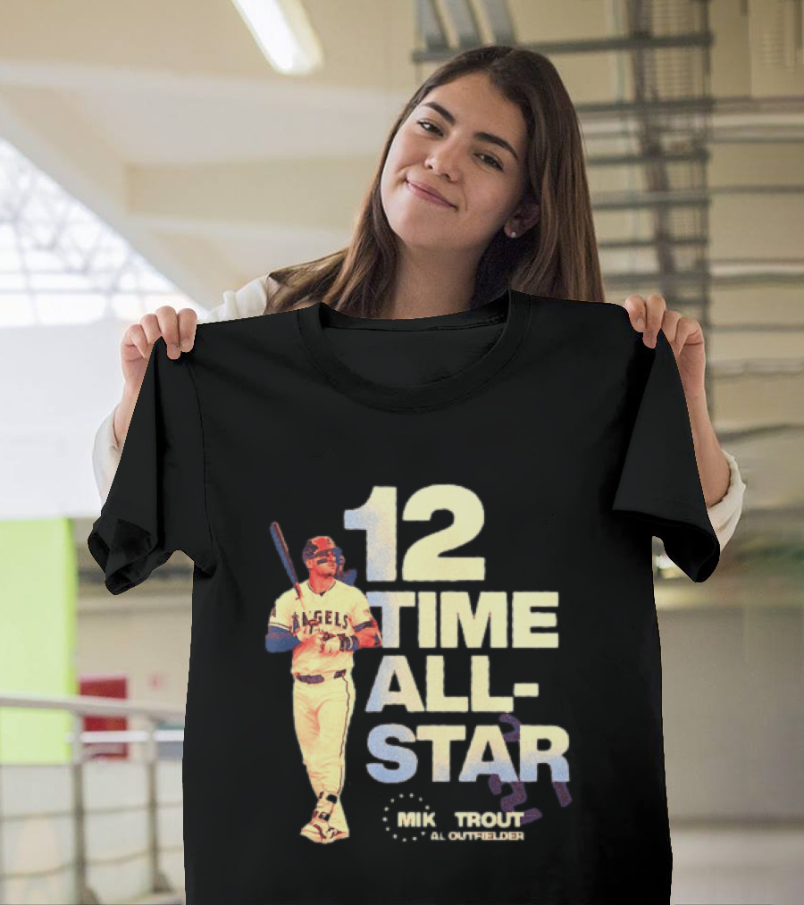 Mike Trout 12 Time All Star Los Angeles Angels MLB Baseball T-Shirt