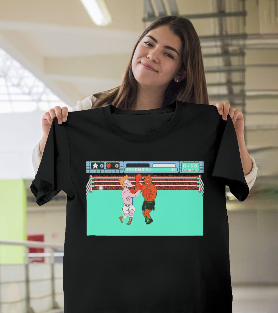 Punch Out NES Classic Mike Tyson Boxing Scene Retro 8 Bit Video Game T-Shirt