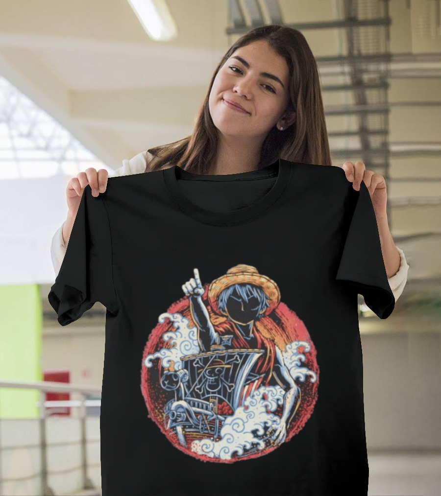 Monkey D Luffy Going Merry One Piece Anime Characters Pirate Ship Adventure T-Shirt