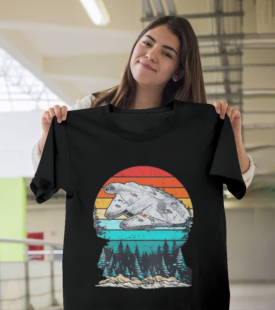 Star Wars Millennium Falcon Forest Sunset T-Shirt