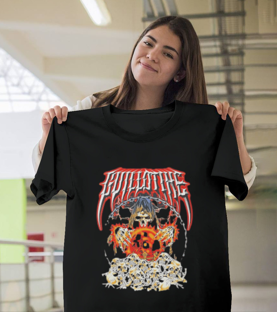 Guillotine Grim Reaper Crystal Ball Skulls Fiery Chains T-Shirt