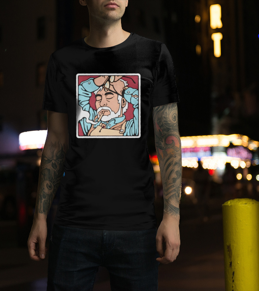 Hayao Miyazaki Smoking Studio Ghibli Filmmaker Animation Mens Casual T-Shirt
