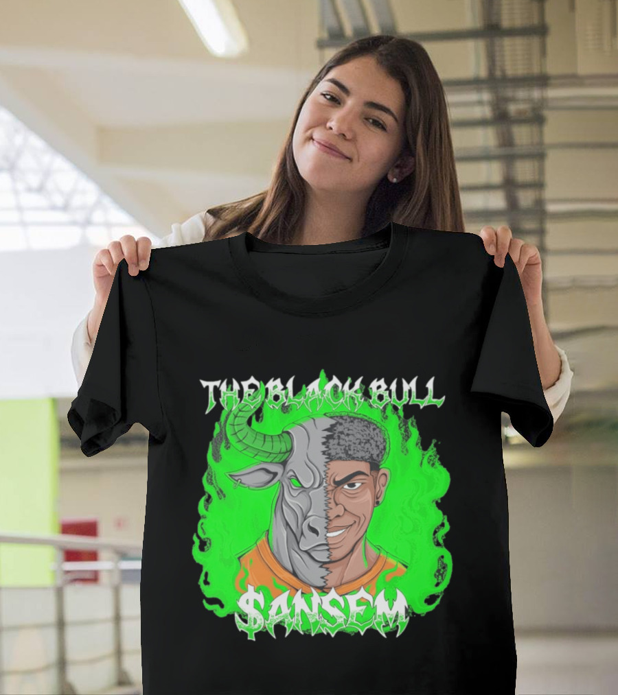 The Black Bull Sansem Half Man Half Bull Green Fire Fusion T-Shirt