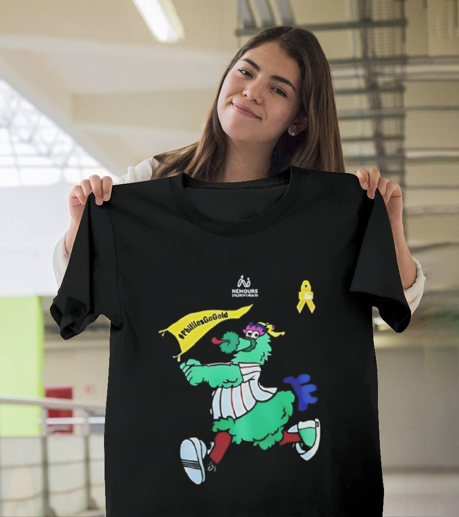 Philadelphia Phillies Go Gold Nemours Children's Health Phanatic Ribbon T-Shirt