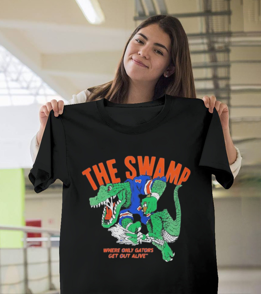 The Swamp Where Only Gators Get Out Alive Football Fandom T-Shirt