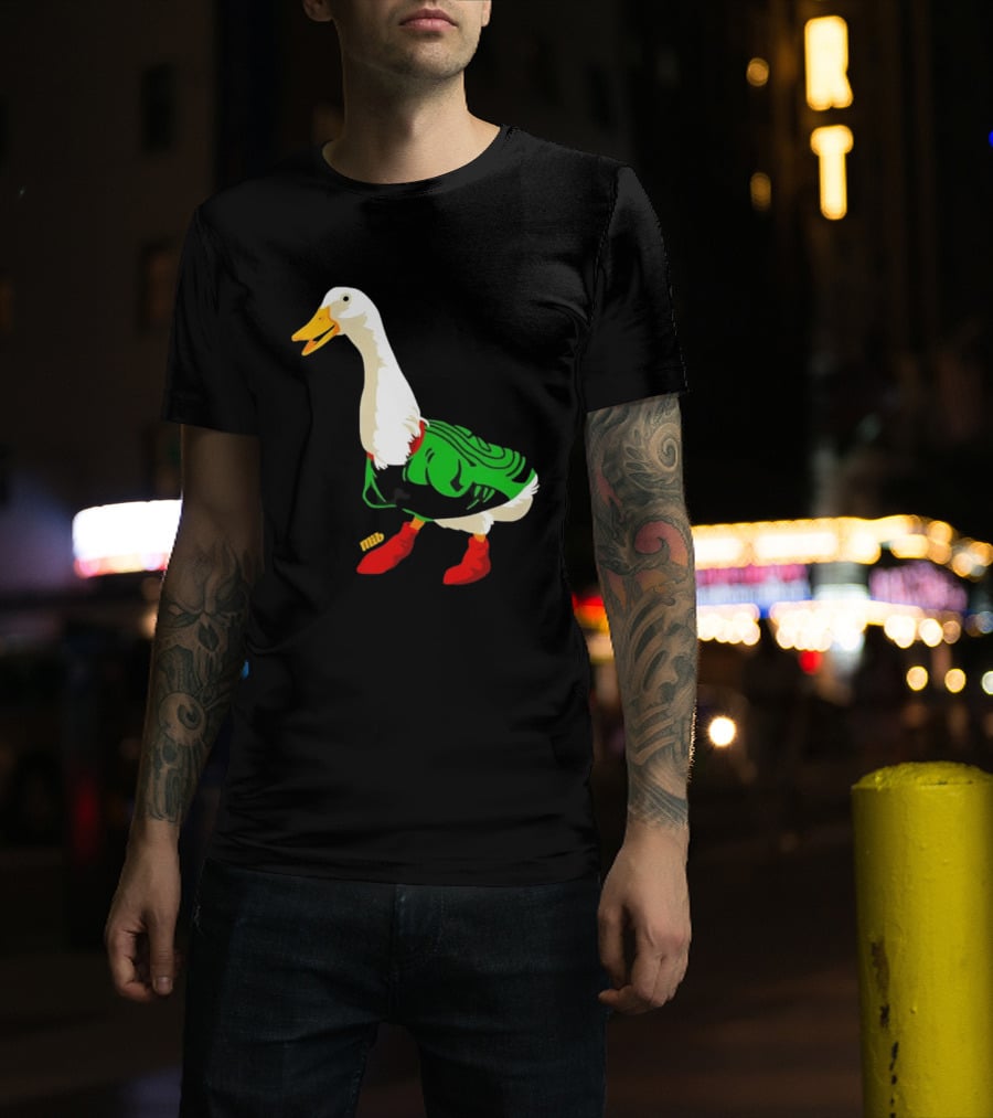 Y Si Si Duck Funny Quirky Cartoon Character In Bright Outfit T-Shirt