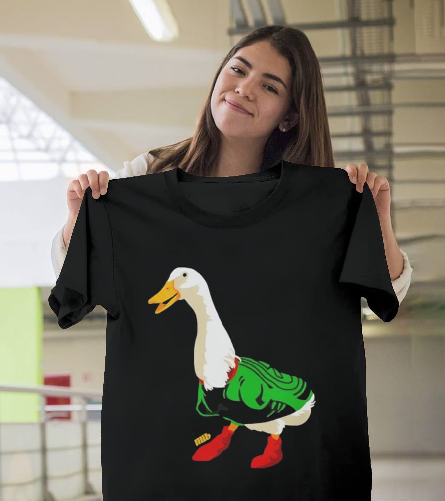 Y Si Si Duck Funny Quirky Cartoon Character In Bright Outfit T-Shirt