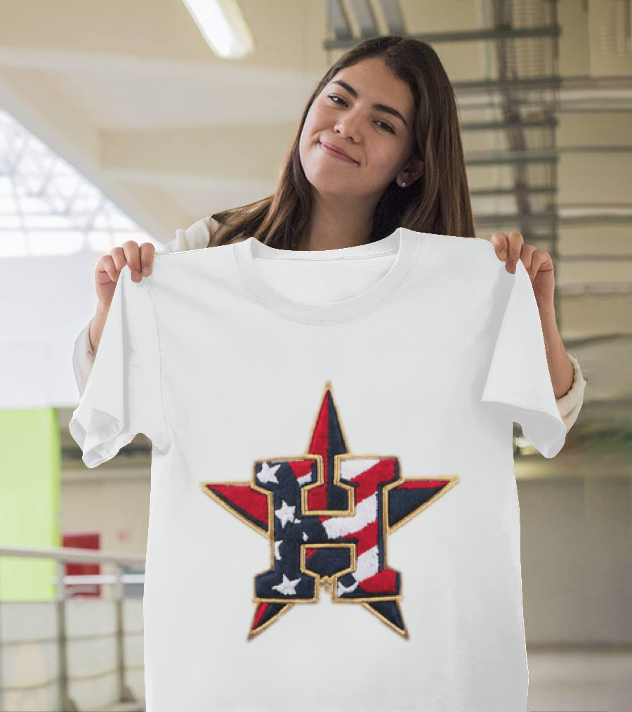 Astros Patriotic American Flag 2026 4th Of July Star H T-Shirt