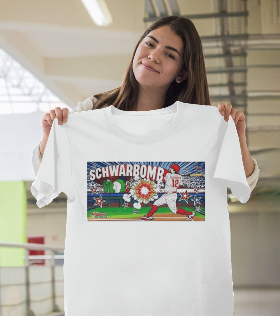 Schwarbomb Kyle Schwarber 12 Phillies MLB Phillie Phanatic Explosion Comic T-Shirt