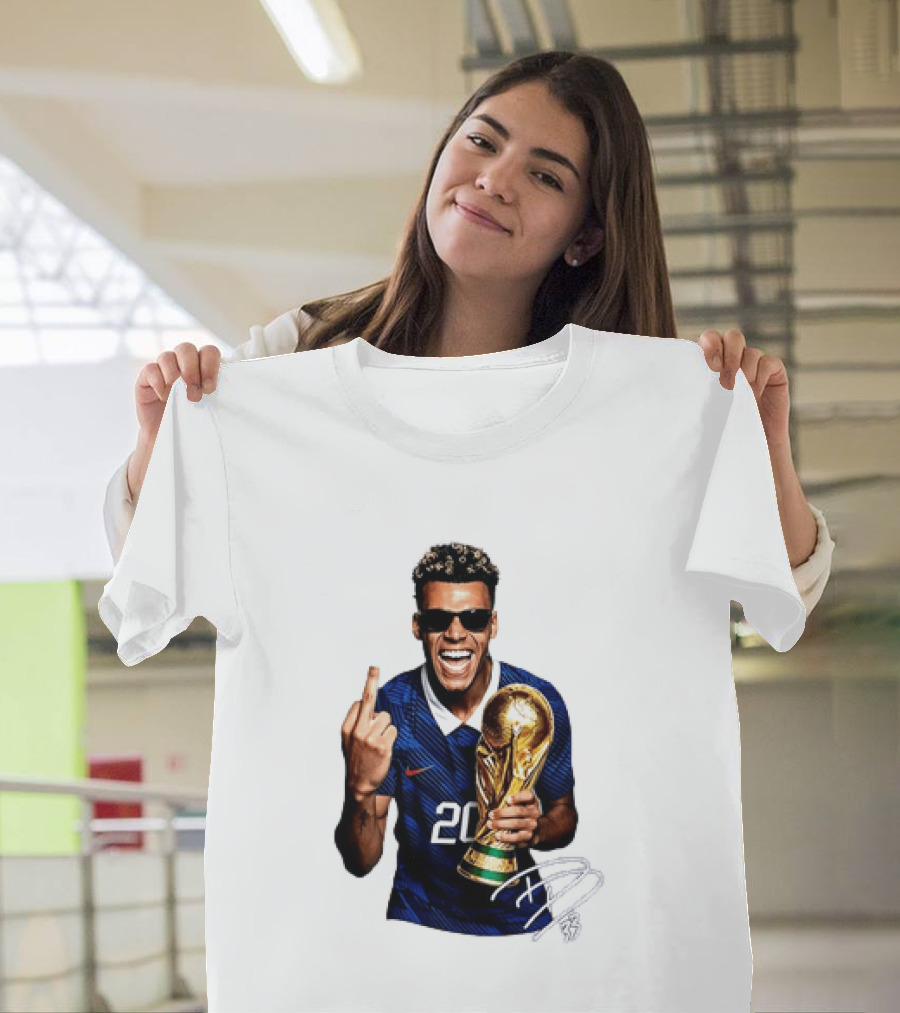 Desire Doue France National Team 20 Trophy Celebration Gesture T-Shirt