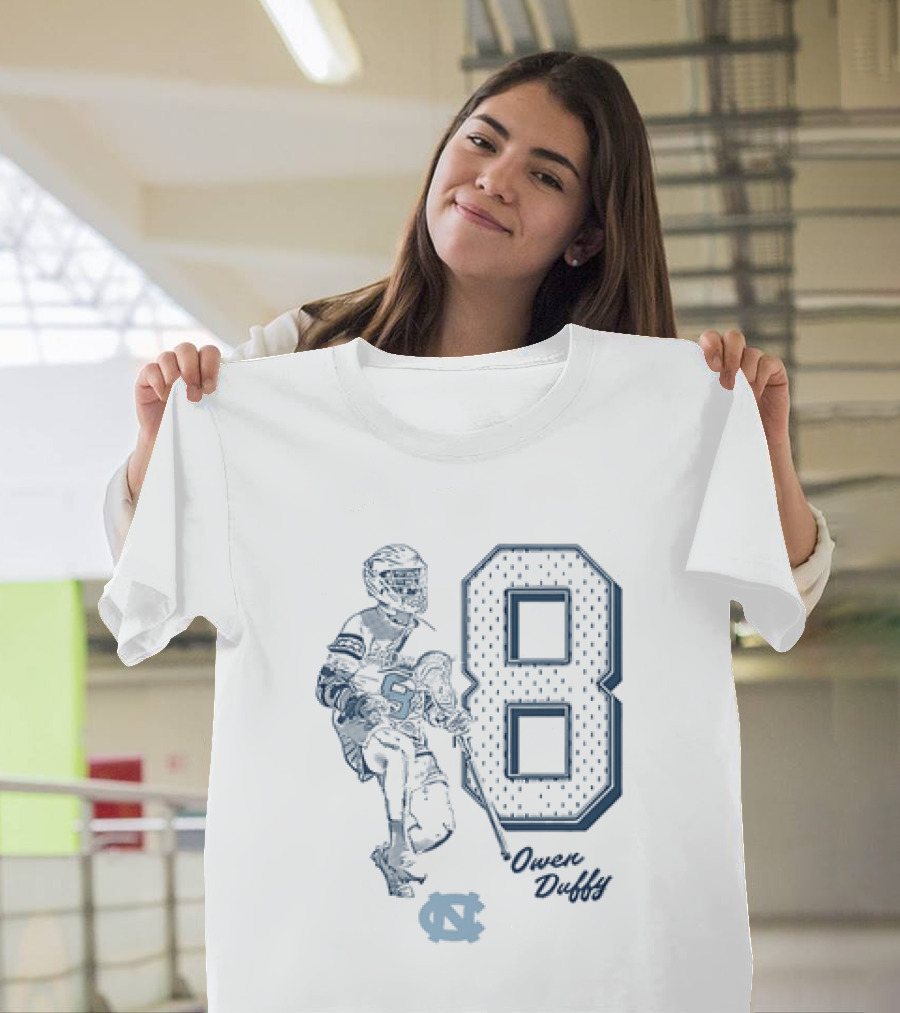 North Carolina Tar Heels Owen Duffy Number 8 Lacrosse T-Shirt