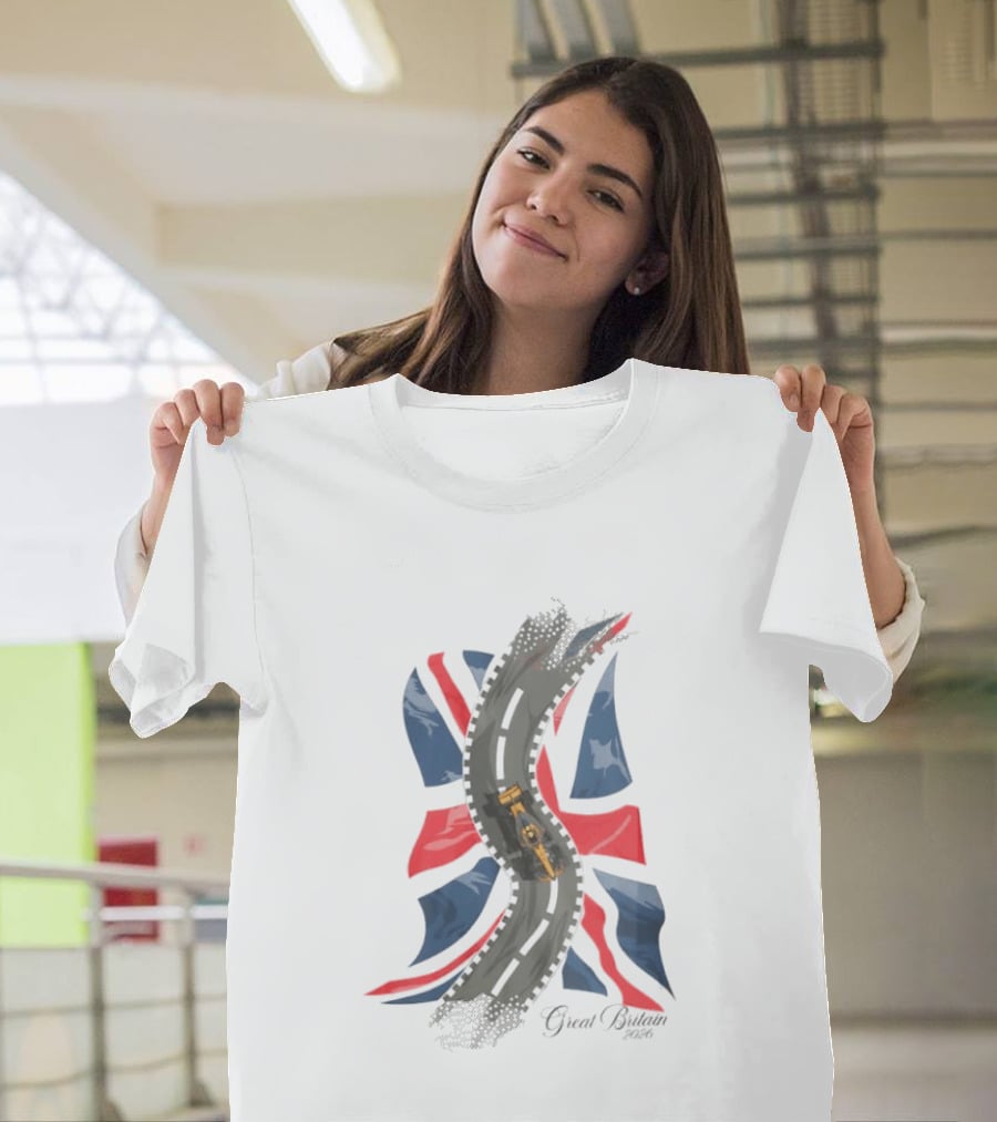 Great Britain 2026 Grand Prix Racing Car Road Union Jack T-Shirt
