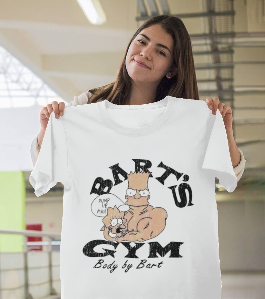 BART'S GYM Body By Bart Cartoon Characters T-Shirt
