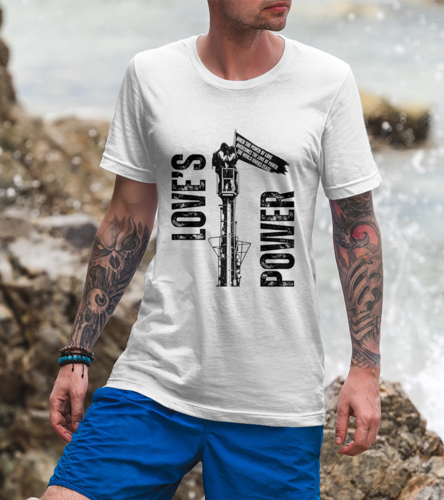 Love's Power Angela Nikolau And Ivan Beerkus Tower Embrace T-Shirt
