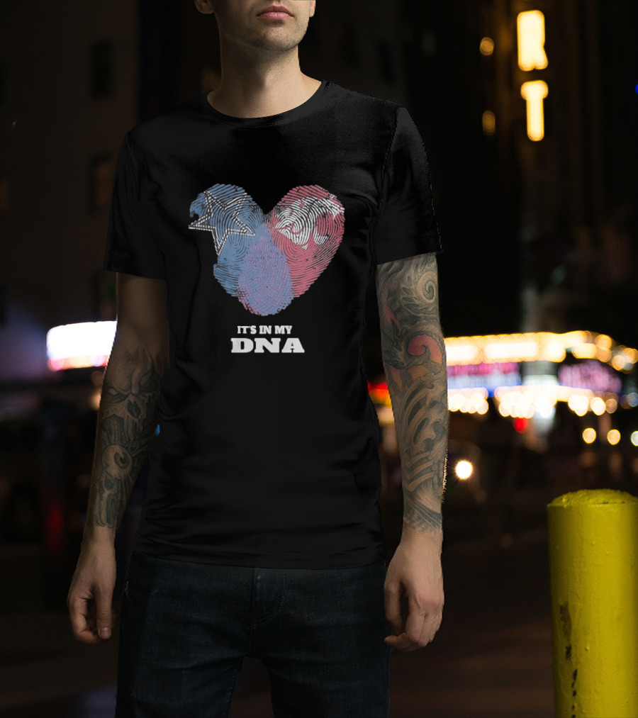 Cowboys Texas Tech Red Raiders It's In My DNA Fingerprint Heart T-Shirt