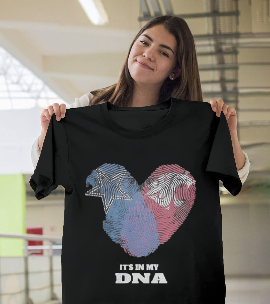 Cowboys Texas Tech Red Raiders It's In My DNA Fingerprint Heart T-Shirt