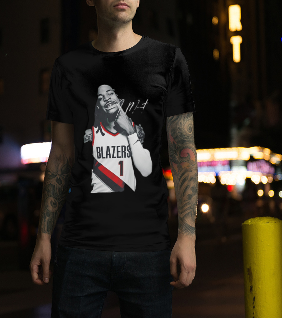 J MT Player Grills Number 1 Blazers T-Shirt