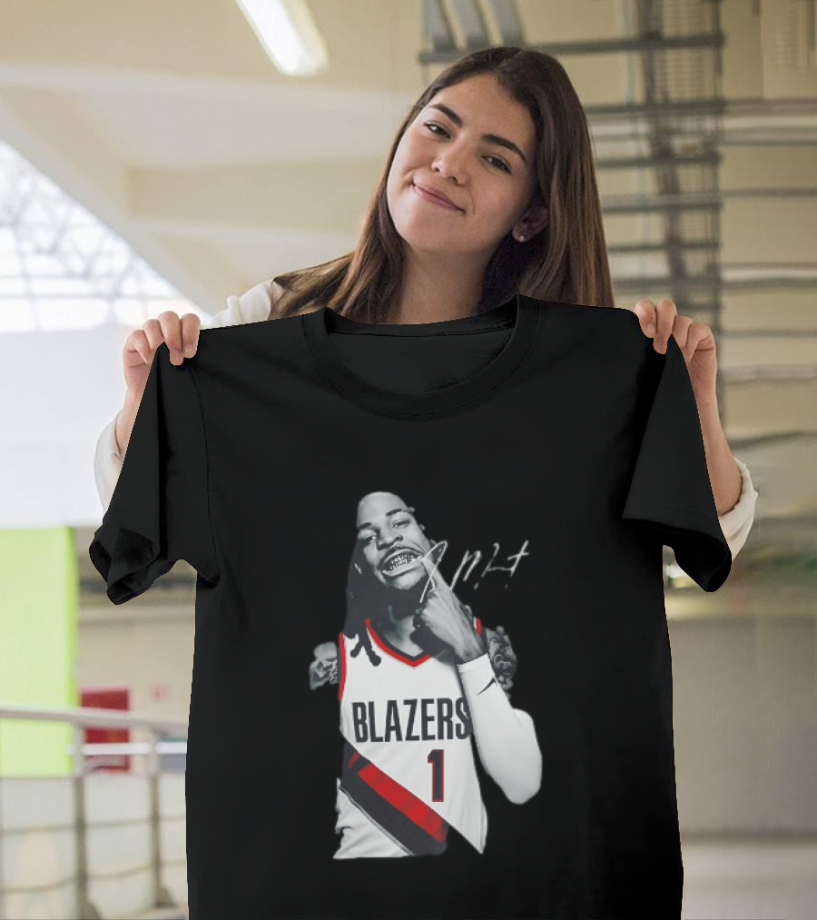 J MT Player Grills Number 1 Blazers T-Shirt