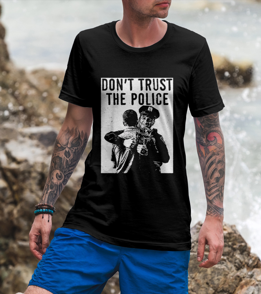 DON'T TRUST THE POLICE Devil Embracing Officer T-Shirt