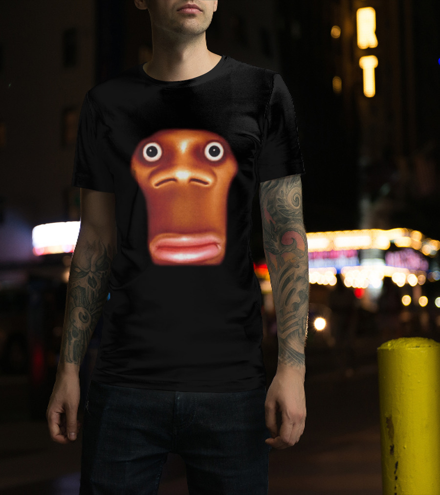 Stop Looking At Me Face Staring Meme Brown Expression T-Shirt