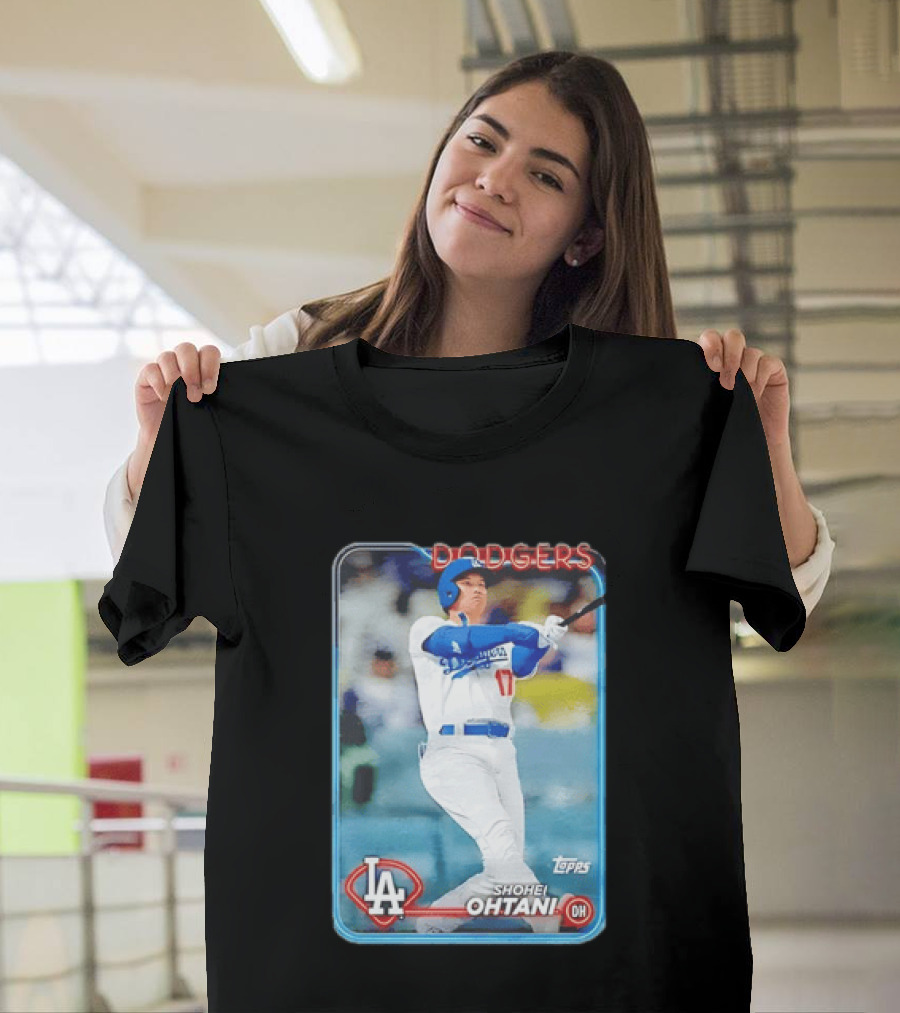 Topps Shohei Ohtani LA Dodgers Batter Neon Script T-Shirt