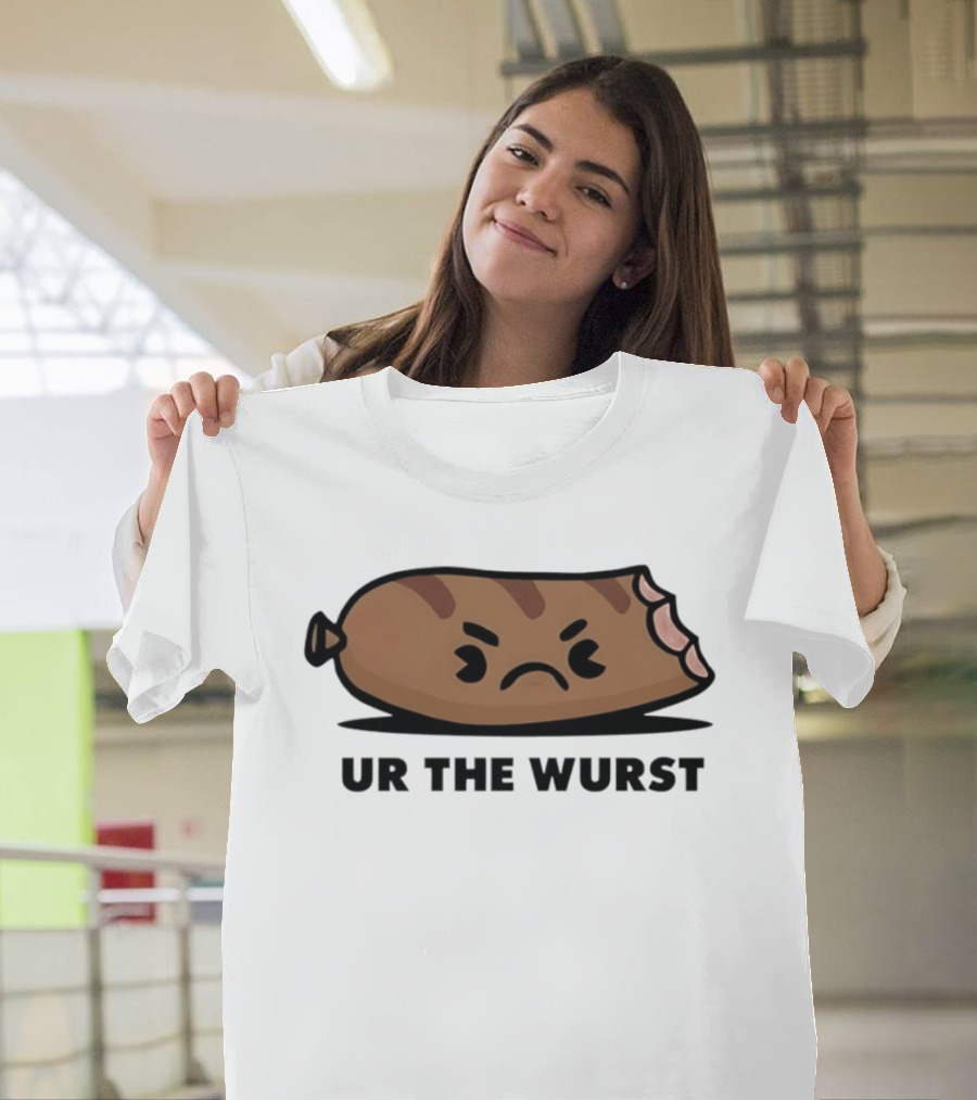 Angry Sausage Ur The Wurst Pun Humor T-Shirt