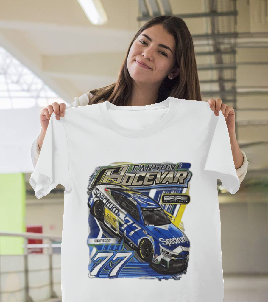 Carson Hocevar 77 Spectrum Chevrolet Camaro Spire Motorsports NASCAR Racing Team T-Shirt