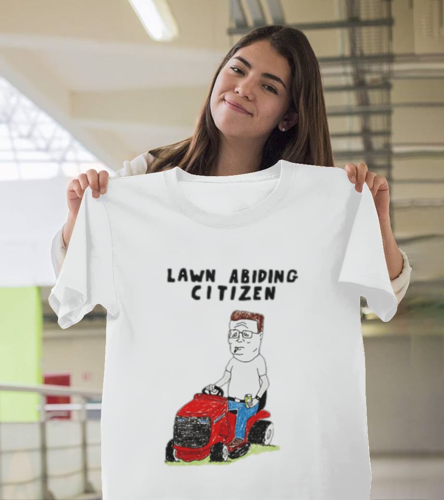 Lawn Abiding Citizen Hank Hill Cartoon Riding Mower Image T-Shirt