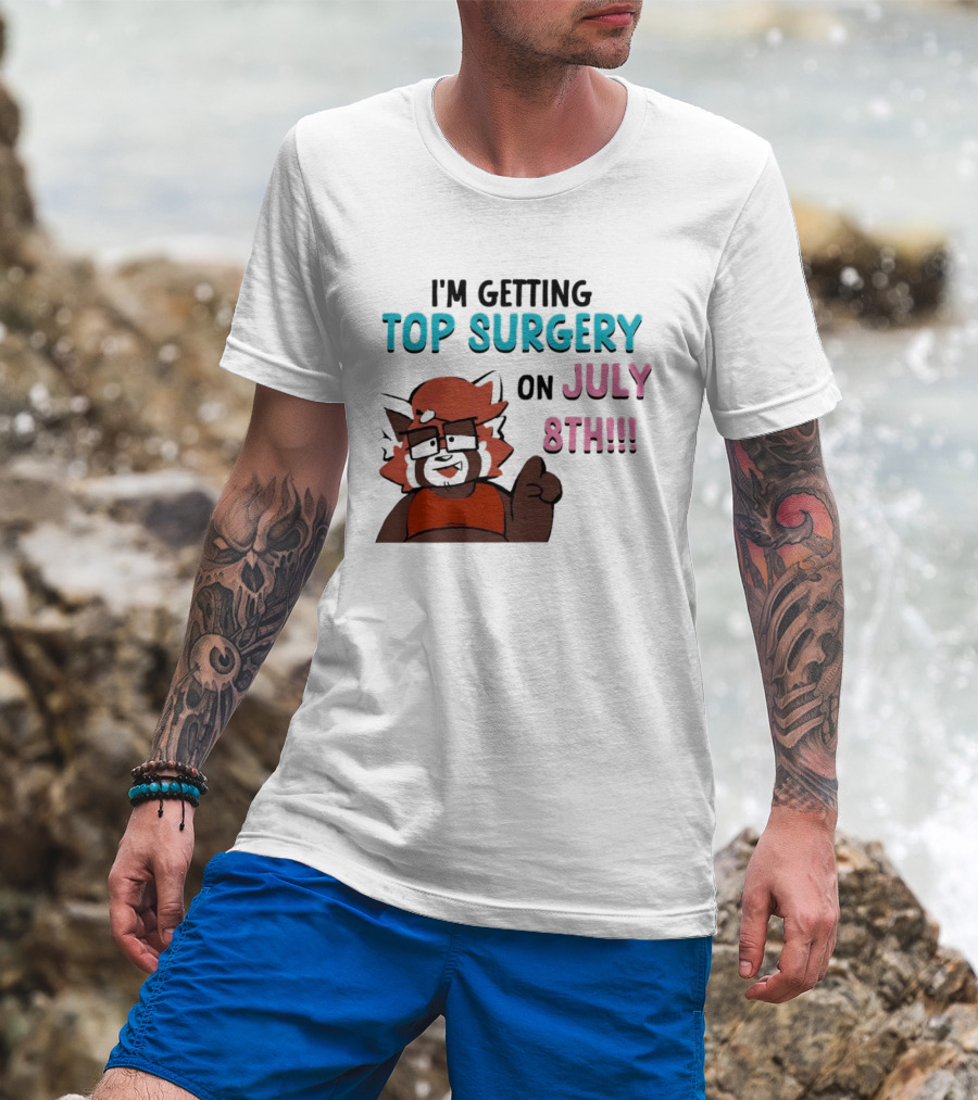 I'm Getting Top Surgery On July 8th Cartoon Character Announcement T-Shirt