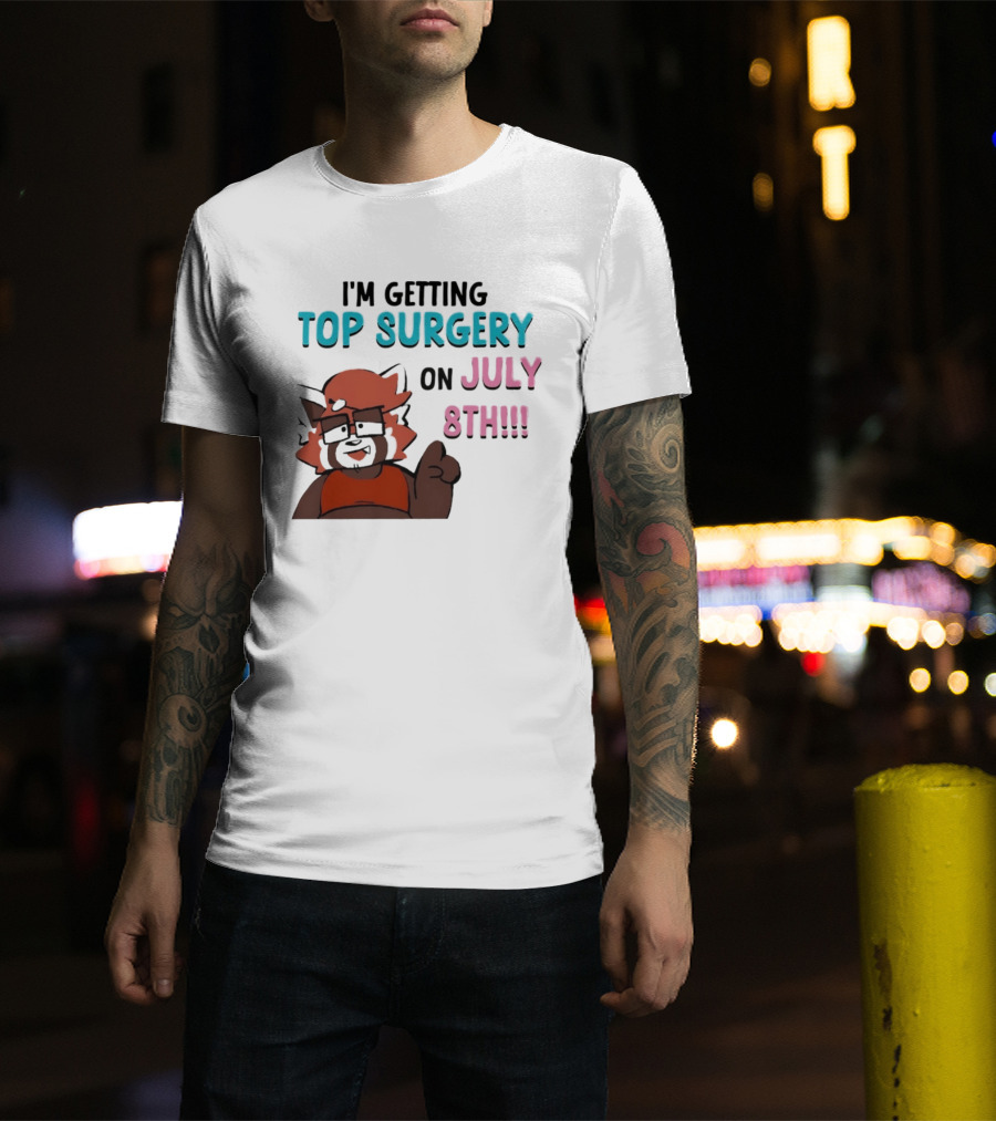 I'm Getting Top Surgery On July 8th Cartoon Character Announcement T-Shirt