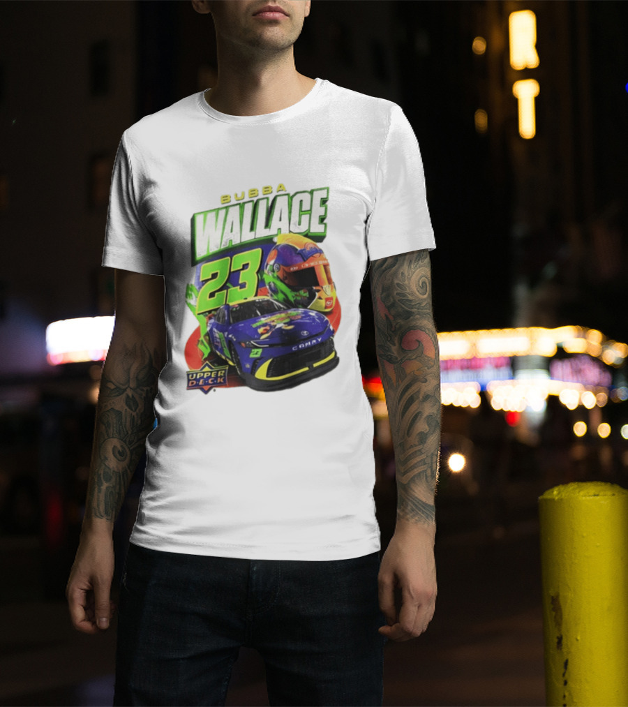 Space Jam's 30th Anniversary Bubba Wallace 23 Upper Deck Racing Car Helmet T-Shirt