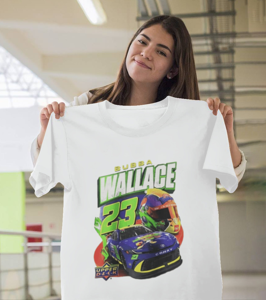 Space Jam's 30th Anniversary Bubba Wallace 23 Upper Deck Racing Car Helmet T-Shirt