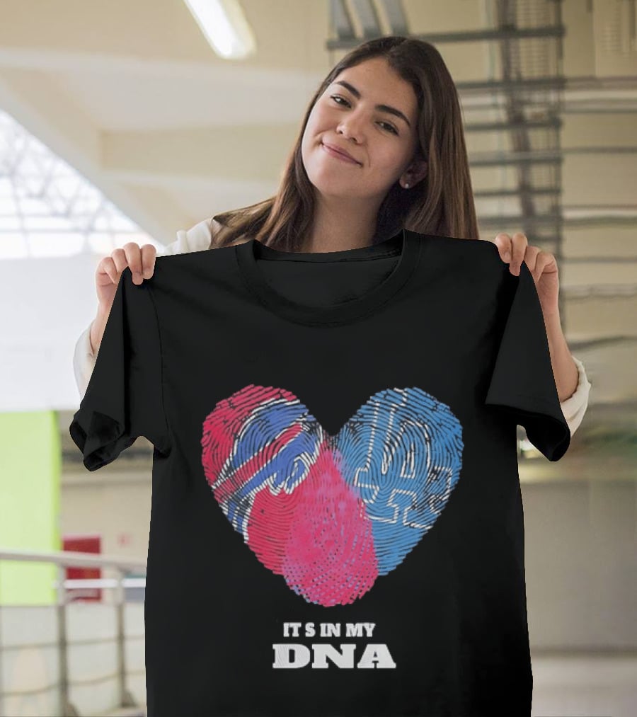 Buffalo Bills Los Angeles Dodgers It's In My DNA Fingerprint Heart T-Shirt