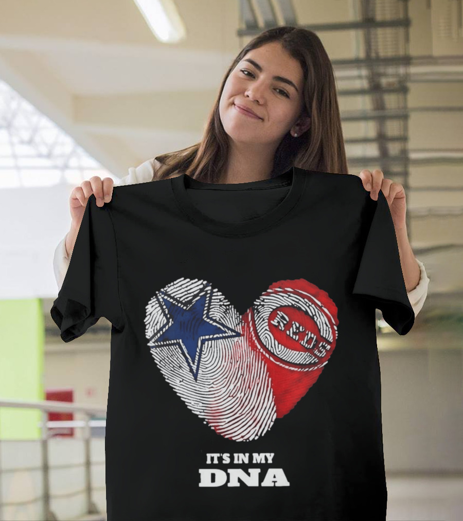 Dallas Cowboys Heart Cincinnati Reds It's In My DNA 2026 T-Shirt