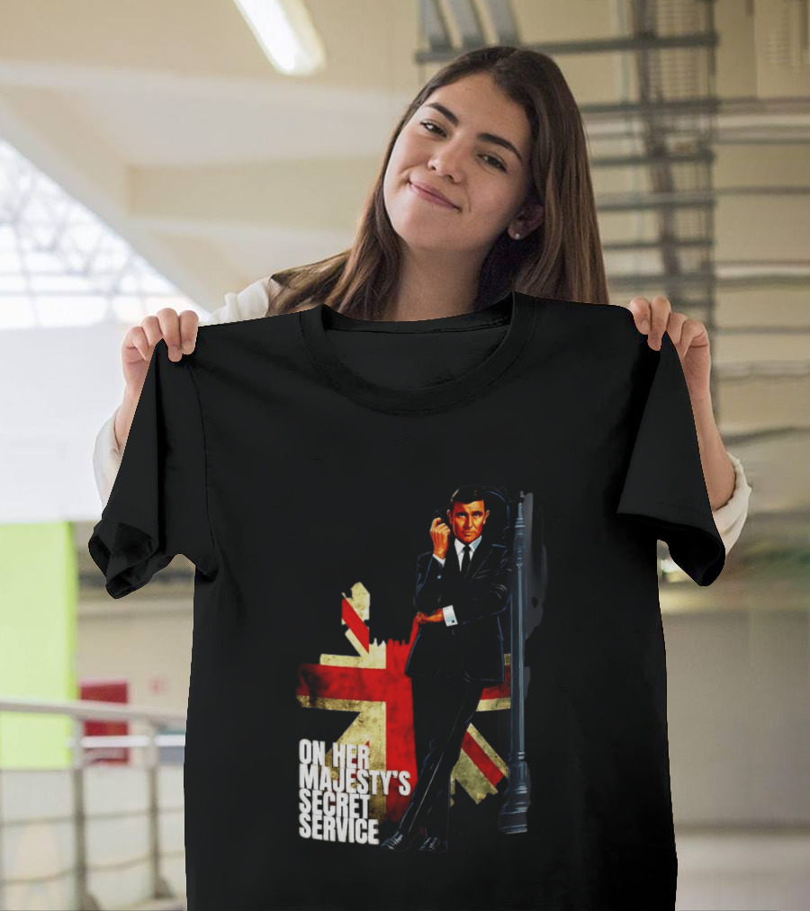 James Bond On Her Majesty's Secret Service British Flag Spy T-Shirt