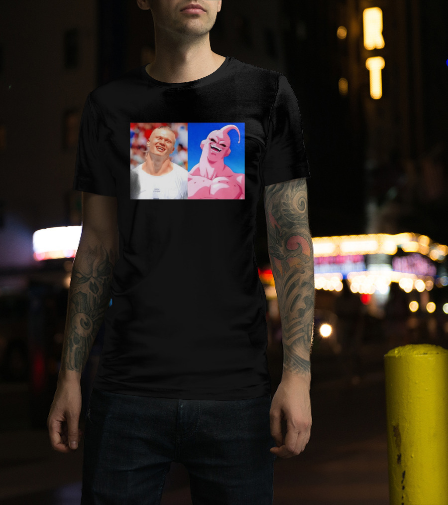 Erling Haaland Majin Buu Dragon Ball Z Comparison T-Shirt