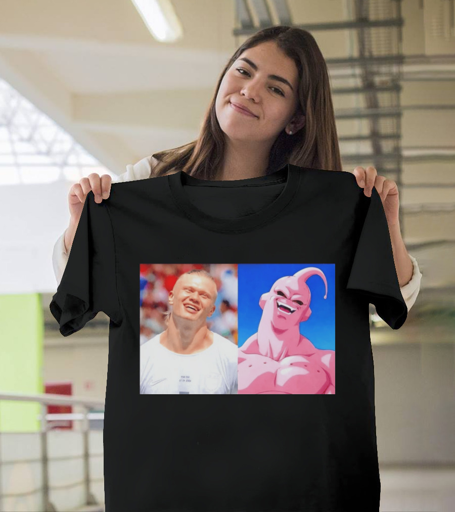 Erling Haaland Majin Buu Dragon Ball Z Comparison T-Shirt
