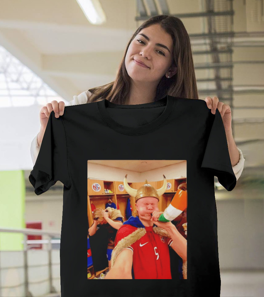 Erling Haaland Norway No 9 Viking Football Celebration Locker Room T-Shirt