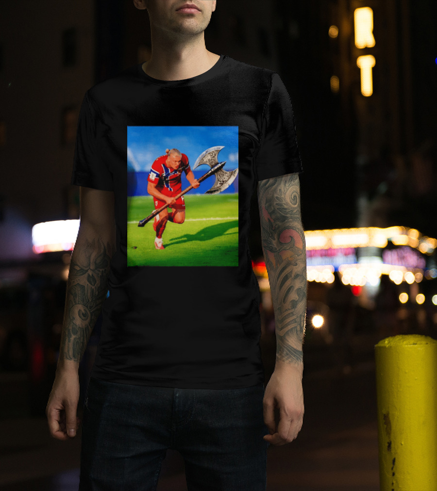 Erling Haaland Norway Viking Warrior Meme Football Team T-Shirt
