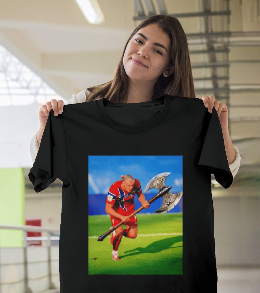 Erling Haaland Norway Viking Warrior Meme Football Team T-Shirt